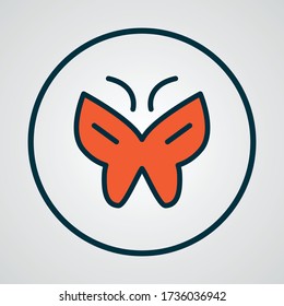 Butterfly icon colored line symbol. Premium quality isolated moth element in trendy style.