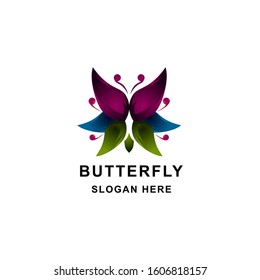 Butterfly icon colorfull logo design vector illustration design template