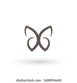 butterfly icon. Concept Logo Design Template Set of silhouette of butterfly, vector illustration