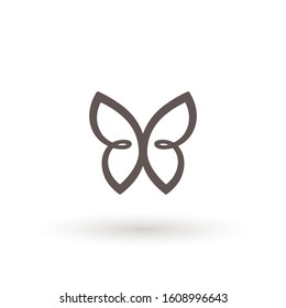 butterfly icon. Concept Logo Design Template Set of silhouette of butterfly, vector illustration