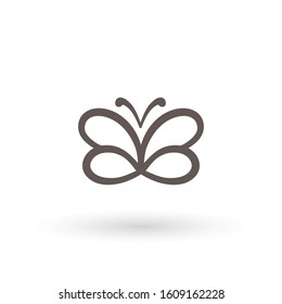 butterfly icon. Concept Logo Design Template Set of silhouette of butterfly, vector illustration