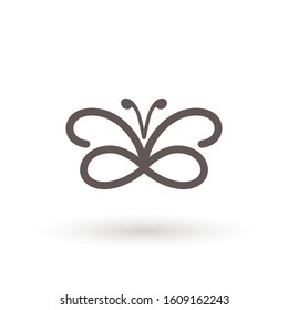 butterfly icon. Concept Logo Design Template Set of silhouette of butterfly, vector illustration