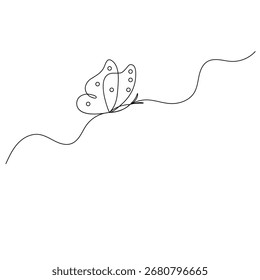 Icono de mariposa Ilustración vectorial de contorno de dibujo de una línea continua