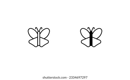 Butterfly icon design with white background stock illustration