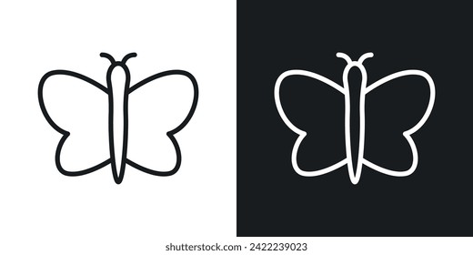 Butterfly Icon Designed in a Line Style on White Background.