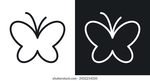Icono de mariposa Diseñado en un estilo de línea sobre fondo blanco.