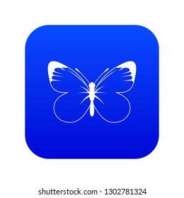 Butterfly icon digital blue for any design isolated on white vector illustration