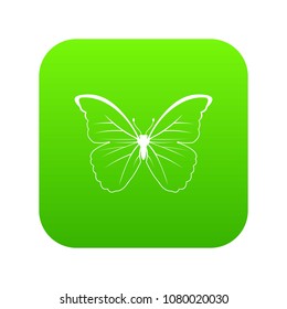 Butterfly icon digital green for any design isolated on white vector illustration