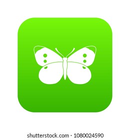 Butterfly icon digital green for any design isolated on white vector illustration