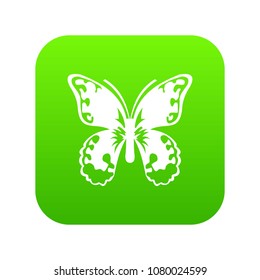 Butterfly icon digital green for any design isolated on white vector illustration