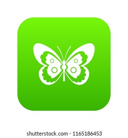 Butterfly icon digital green for any design isolated on white vector illustration