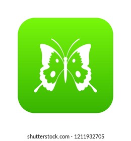 Butterfly icon digital green for any design isolated on white vector illustration