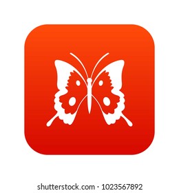 Butterfly icon digital red for any design isolated on white vector illustration
