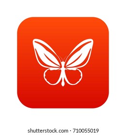 Butterfly icon digital red for any design isolated on white vector illustration