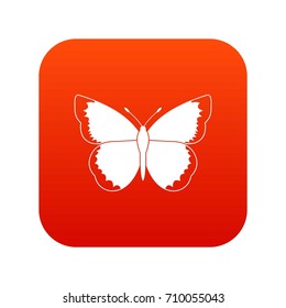 Butterfly icon digital red for any design isolated on white vector illustration