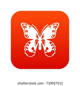 Butterfly icon digital red for any design isolated on white vector illustration