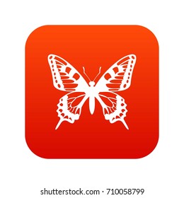 Butterfly icon digital red for any design isolated on white vector illustration