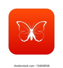 Butterfly icon digital red for any design isolated on white vector illustration