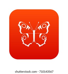 Butterfly icon digital red for any design isolated on white vector illustration