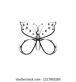 Butterfly icon. Element of dia de muertos icon for mobile concept and web apps. Hand drawn Butterfly icon can be used for web and mobile