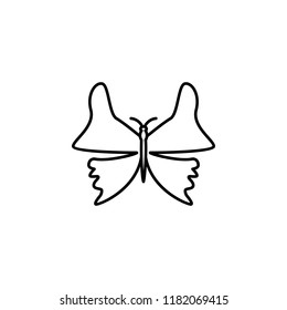 butterfly icon. Element of butterfly icon for mobile concept and web apps. Thin line butterfly icon can be used for web and mobile on white background
