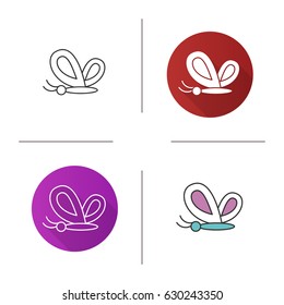 Butterfly icon. Flat design, linear and color styles. Moth. Isolated vector illustrations