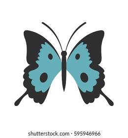 Butterfly icon in flat style isolated on white background vector illustration