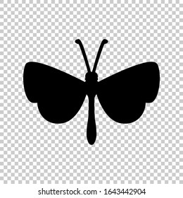 icono de mariposa vector plano sobre fondo transparente