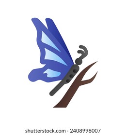 Butterfly icon in gradient fill style with high vector quality suitable for ui and spring needs