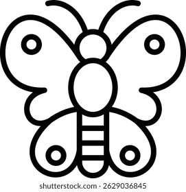 butterfly icon illustration design with outline, this is not made from any AI generation