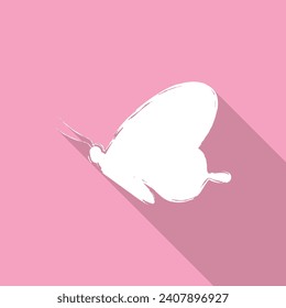 Butterfly icon isolated on pink background. Vector illustration.