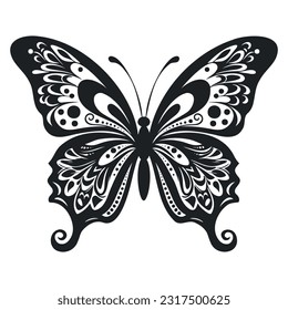Butterfly icon isolated on white background. EPS 10