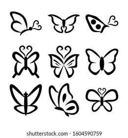 butterfly icon isolated sign symbol vector illustration - Collection of high quality black style vector icons
