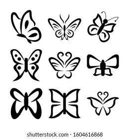 butterfly icon isolated sign symbol vector illustration - Collection of high quality black style vector icons
