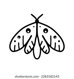 Butterfly icon. Isolated vector image. Winged insect, picture for coloring.