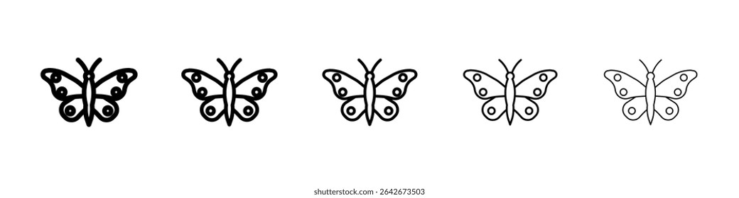Butterfly icon isolated vector on white background set