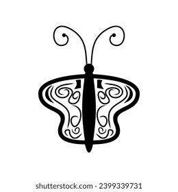 butterfly icon isolated white background.