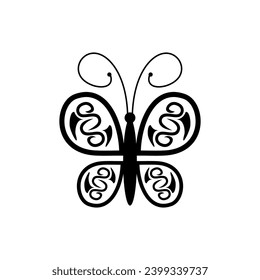 butterfly icon isolated white background.