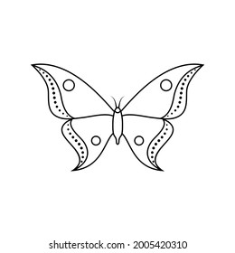 Butterfly icon in line art style isolated on white background.