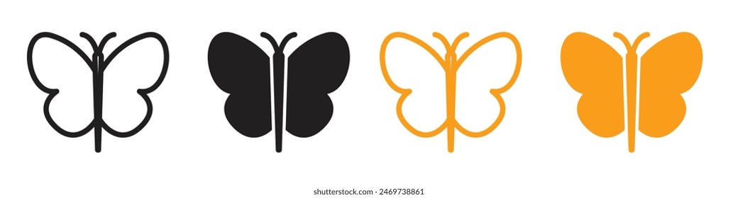 Butterfly icon line art vector