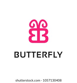 Butterfly icon logo.