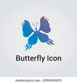 Butterfly Icon, Logo for Corporate Business, Blue Colors