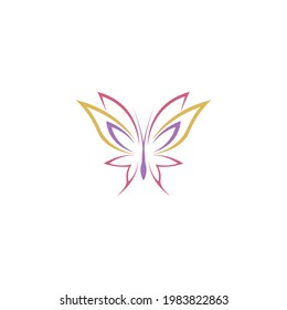 Butterfly icon logo design concept template illustration vector