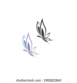 Butterfly icon logo design concept template illustration vector