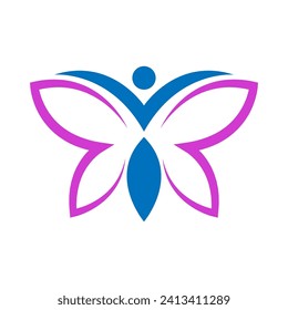 Butterfly icon logo design illustration