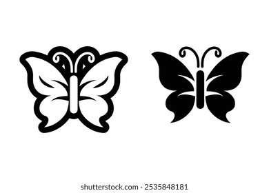 Butterfly icon logo design template isolated illustration