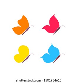 Butterfly icon or logo isolated, vector illustration