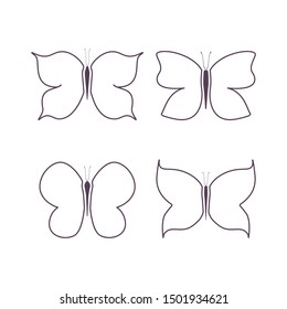 Butterfly icon or logo isolated, vector illustration