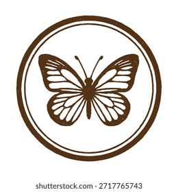 Vector de sello de logotipo de mariposa sobre fondo blanco
Icono de sello de Vector