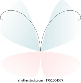 butterfly icon or logo, simple design in flat style, gentle flying butterfly on white background